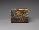 Document Box (Ryōshibako) with Hydrangeas and Butterflies, Nagata Yūji (Japanese, active 1711–36), Lacquered wood with gold takamaki-e and hiramaki-e, and mother-of-pearl and pewter inlay, Japan