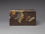 Document Box (Ryōshibako) with Hydrangeas and Butterflies, Nagata Yūji (Japanese, active 1711–36), Lacquered wood with gold takamaki-e and hiramaki-e, and mother-of-pearl and pewter inlay, Japan