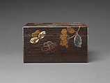 Document Box (Ryōshibako) with Hydrangeas and Butterflies, Nagata Yūji (Japanese, active 1711–36), Lacquered wood with gold takamaki-e and hiramaki-e, and mother-of-pearl and pewter inlay, Japan