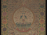 Thousand-Armed, Thousand-Eyed Guanyin, Zhou Bangzhang (Chinese, active early 17th century), Hanging scroll; ink and color on silk with painted border, China