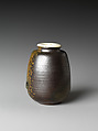 Tea Caddy (Chaire), Stoneware with natural ash glaze (Bizen ware), Japan