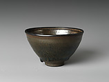 Tenmoku Tea Bowl with Hare’s-Fur Glaze, Stoneware with copper-oxide glaze (Jian ware), China