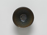 Tenmoku Tea Bowl with Hare’s-Fur Glaze, Stoneware with copper-oxide glaze (Jian ware), China