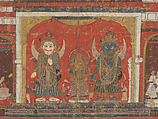Worship of Lord Jagannatha in His Temple at Puri, Opaque pigments on cotton, Nepal