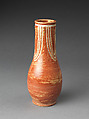 Ladle Stand (Hishaku-tate) with Ladle (Hishaku), Earthenware with white and red slip under lead glaze (Raku ware), Japan