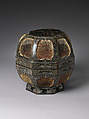 Octagonal food box with Chinese immortals and floral design, Lacquered wood; mother-of-pearl inlay, gold leaf application on black ground and gilded metal net inserts, Japan (Ryūkyū Islands, now Okinawa Prefecture)