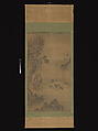 Daoist immortal Li Tieguai receiving a visitor, Unidentified artist  , 15th–16th century, Hanging scroll; ink and color on silk, China