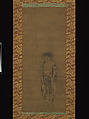 White-Robed Kannon, Kanzan, and Jittoku, Unidentified artist  , 14th century, Set of three hanging scrolls; ink on silk;, Japan