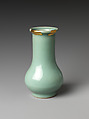 Vase, Stoneware with celadon glaze (Longquan ware), gold lacquer repairs, China