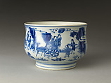 Censer decorated with the Seven Sages of the Bamboo Grove, Porcelain painted in underglaze cobalt blue (Jingdezhen ware), China