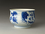 Censer decorated with the Seven Sages of the Bamboo Grove, Porcelain painted in underglaze cobalt blue (Jingdezhen ware), China