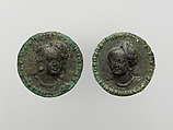 One of a pair of medallions with portrait busts, Copper-nickel alloy, India, probably Maharashtra