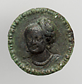 One of a pair of medallions with portrait busts, Copper-nickel alloy, India, probably Maharashtra
