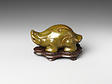 Water dropper in the form of a mythical creature, Porcelain with tea-dust glaze (Jingdezhen ware), China
