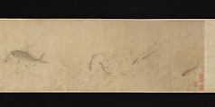 The Pleasures of Fishes, Zhou Dongqing (Chinese, active late 13th century), Handscroll; ink and color on paper, China