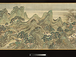 The Kangxi Emperor's Southern Inspection Tour, Scroll Three: Ji'nan to Mount Tai, Wang Hui (Chinese, 1632–1717) and assistants, Handscroll; ink and color on silk, China