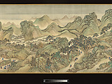 The Kangxi Emperor's Southern Inspection Tour, Scroll Three: Ji'nan to Mount Tai, Wang Hui (Chinese, 1632–1717) and assistants, Handscroll; ink and color on silk, China