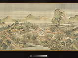 The Kangxi Emperor's Southern Inspection Tour, Scroll Three: Ji'nan to Mount Tai, Wang Hui (Chinese, 1632–1717) and assistants, Handscroll; ink and color on silk, China