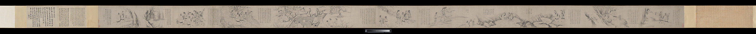 Liu Chen and Ruan Zhao Entering the Tiantai Mountains, Zhao Cangyun (Chinese, active late 13th–early 14th century), Handscroll; ink on paper, China