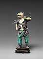 Zodiac figure of a tiger, Porcelain, in the biscuit and with turquoise and aubergine glazes, China