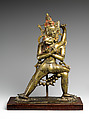 Hevajra and Nairātmyā, Brass with silver and pigment, Tibet