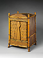 Shrine Cabinet in the shape of a Mountain Monk’s Backpack (Oi), Iizuka Hōsai II (Japanese, 1872–1934), Timber bamboo and dwarf bamboo, lacquer, Japan