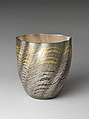 High Tide Comes In (Shiomitsu), Osumi Yukie 大角幸枝 (Japanese, born 1945), Hammered silver with nunomezōgan (textile imprint inlay) in lead and gold, Japan