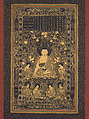 Śikhin, one of the Buddhas of the past, Unidentified artists (late 18th century), Gold on indigo-dyed paper, China