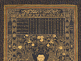 Śikhin, one of the Buddhas of the past, Unidentified artists (late 18th century), Gold on indigo-dyed paper, China