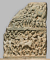 Drum panel with Great Departure and Temptation of the Buddha scenes, Limestone, India (Andhra Pradesh, Nagarjunakonda)