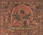 Bon Deity Trowo Tsochog Khagying, Distemper, ink, and gold on cloth, Tibet