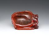 Dish in Form of a Leaf, Reddish amber, China