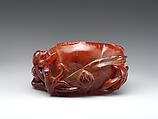Dish in Form of a Leaf, Reddish amber, China
