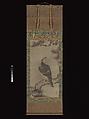 Hawk on a Pine, Kano Yukinobu 狩野之信 (Japanese, ca. 1513–1575), Hanging scroll; ink on paper, Japan