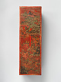 Box with boys at play, Red lacquer with incised decoration inlaid with gold, China