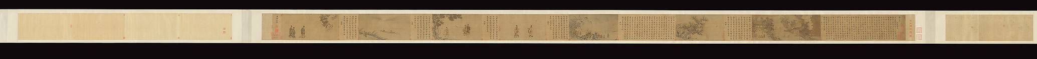 Odes of the State of Bin, Ma Hezhi (Chinese, ca. 1130–ca. 1170)  , and Assistants, Handscroll; ink, color, gold and silver on silk, China