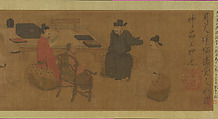 Scholars of the Liuli Hall, Unidentified artist Chinese, late 13th century, Handscroll; ink and color on silk, China