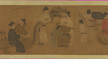 Scholars of the Liuli Hall, Unidentified artist Chinese, late 13th century, Handscroll; ink and color on silk, China