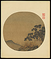 Early spring landscape, Unidentified artist, Fan mounted as an album leaf; ink and color on silk, China