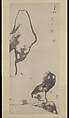 Fish and rocks, Bada Shanren (Zhu Da) (Chinese, 1626–1705), Hanging scroll; ink on paper, China