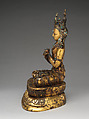 The Primordial Buddha Vajradhara, Gilt copper alloy with inlaid silver filaments, turquoise, and semiprecious stones, Tibet