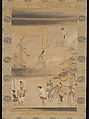 “Taira no Koremori’s Farewell,”  from The Tale of the Heike (Heike monogatari), Iwasa Matabei (Katsumochi) (Japanese, 1578–1650), Hanging scroll; ink, color, gold and silver on paper, Japan