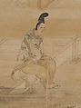 “Taira no Koremori’s Farewell,”  from The Tale of the Heike (Heike monogatari), Iwasa Matabei (Katsumochi) (Japanese, 1578–1650), Hanging scroll; ink, color, gold and silver on paper, Japan