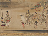 “Taira no Koremori’s Farewell,”  from The Tale of the Heike (Heike monogatari), Iwasa Matabei (Katsumochi) (Japanese, 1578–1650), Hanging scroll; ink, color, gold and silver on paper, Japan