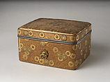 Cosmetic Box (Tebako) with Chrysanthemum Flowers, Lacquered wood with gold, silver takamaki-e, hiramaki-e, gold, silver foil application on nashiji ground; gilt bronze fittings, Japan