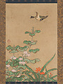 Birds and Flowers, Traditionally attributed to Kano Motonobu (Japanese, 1477–1559), Set of three hanging scrolls; ink and color on paper, Japan
