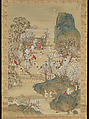 Fragrant Garden under a Hazy Moon, Nakabayashi Chikutō (Japanese, 1776–1853), Hanging scroll; ink and color on silk, Japan