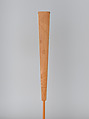 Folding fan with bamboo frame carved with spider and bamboos, Jin Xiya (Chinese, 1890–1979), Folding fan with plain paper; carved bamboo frame, China