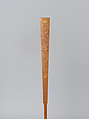 Carved fan, calligraphy, Bamboo frame carving by Jin Xiya (Chinese, 1890–1979), Folding fan; ink on gold-flecked paper with carved bamboo frame, China
