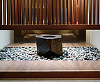 Water Stone, Isamu Noguchi (American, Los Angeles, California 1904–1988 New York), Basalt; on a foundation bed of naturally rounded granite stones, Japan/United States